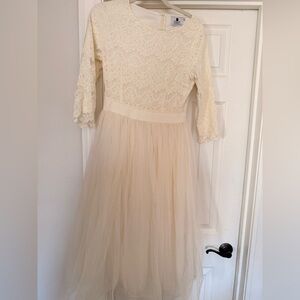 Dainty Jewells Cream Lace Midi Dress